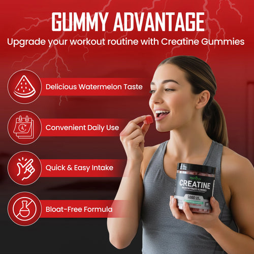 HealthyAsia Black Label Creatine Monohydrate Gummies - MAX RESULTS Formula (Watermelon) by HealthyAsia