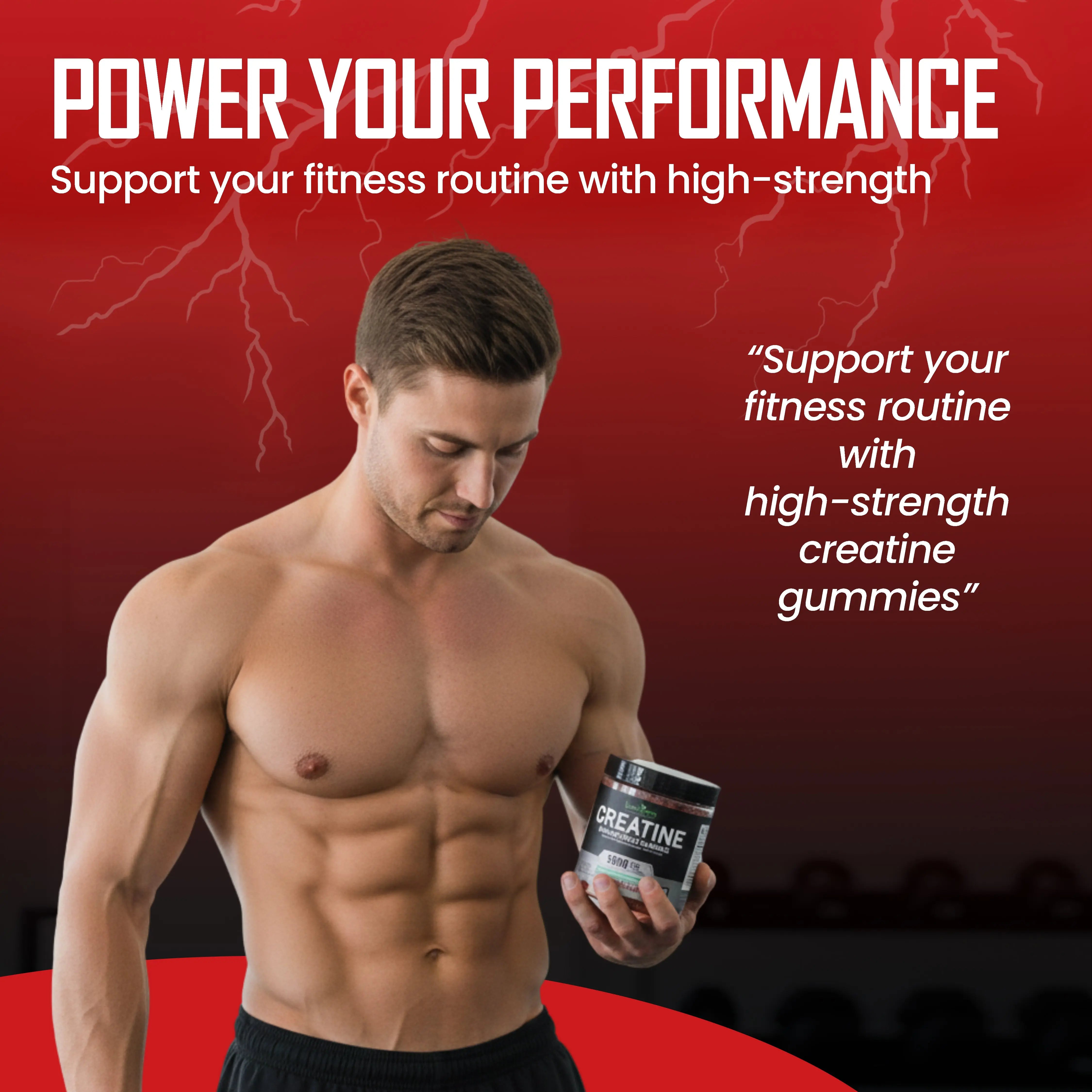 HealthyAsia Black Label Creatine Monohydrate Gummies - MAX RESULTS Formula (Watermelon)