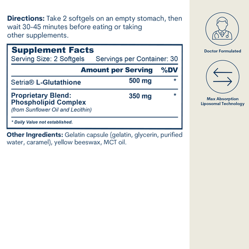 Liposomal Glutathione - Softgels (60 Count / 30 Servings) by Core Med Science