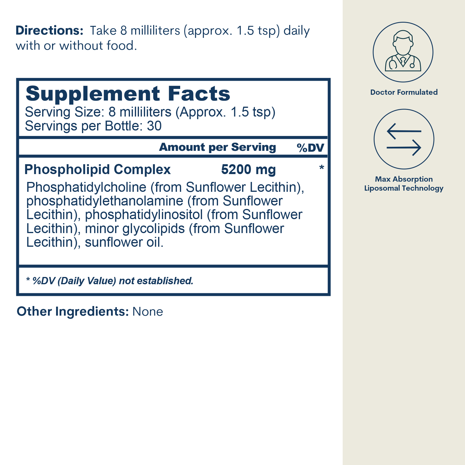 Liposomal PC Complex - Liquid (8 FL OZ / 30 Servings) by Core Med Science