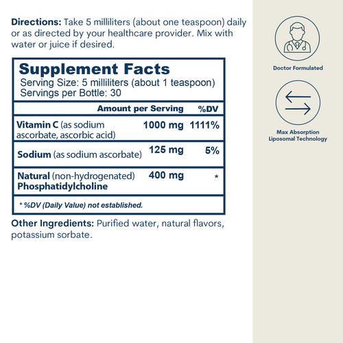 Liposomal Vitamin C - Liquid - Original Orange Formula (5 FL OZ / 30 Servings) by Core Med Science