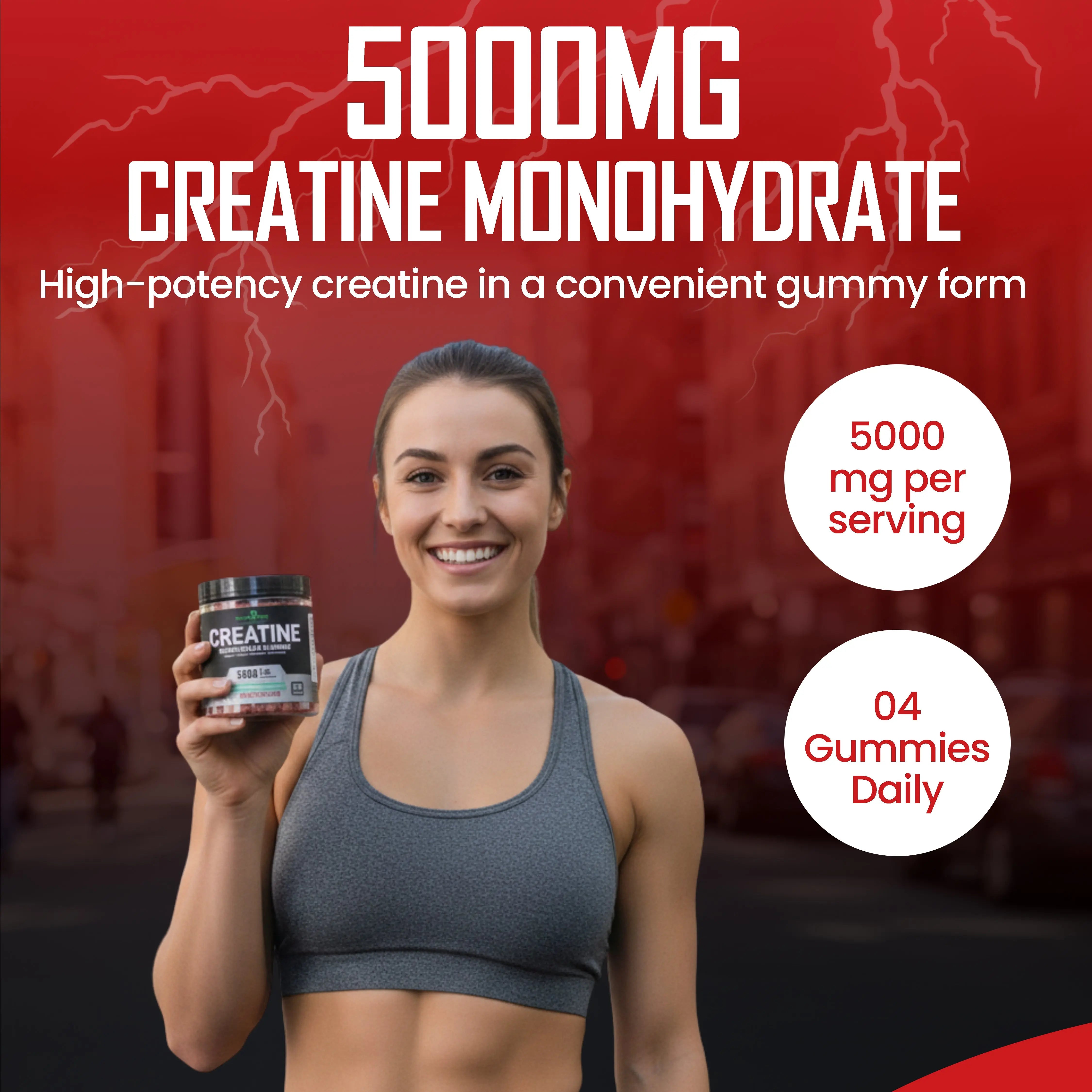 HealthyAsia Black Label Creatine Monohydrate Gummies - MAX RESULTS Formula (Watermelon) by HealthyAsia