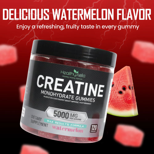 HealthyAsia Black Label Creatine Monohydrate Gummies - MAX RESULTS Formula (Watermelon) by HealthyAsia