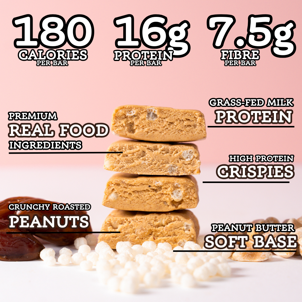 Peanut Butter Protein Bar 50g x 12 bars by All Real Nutrition US