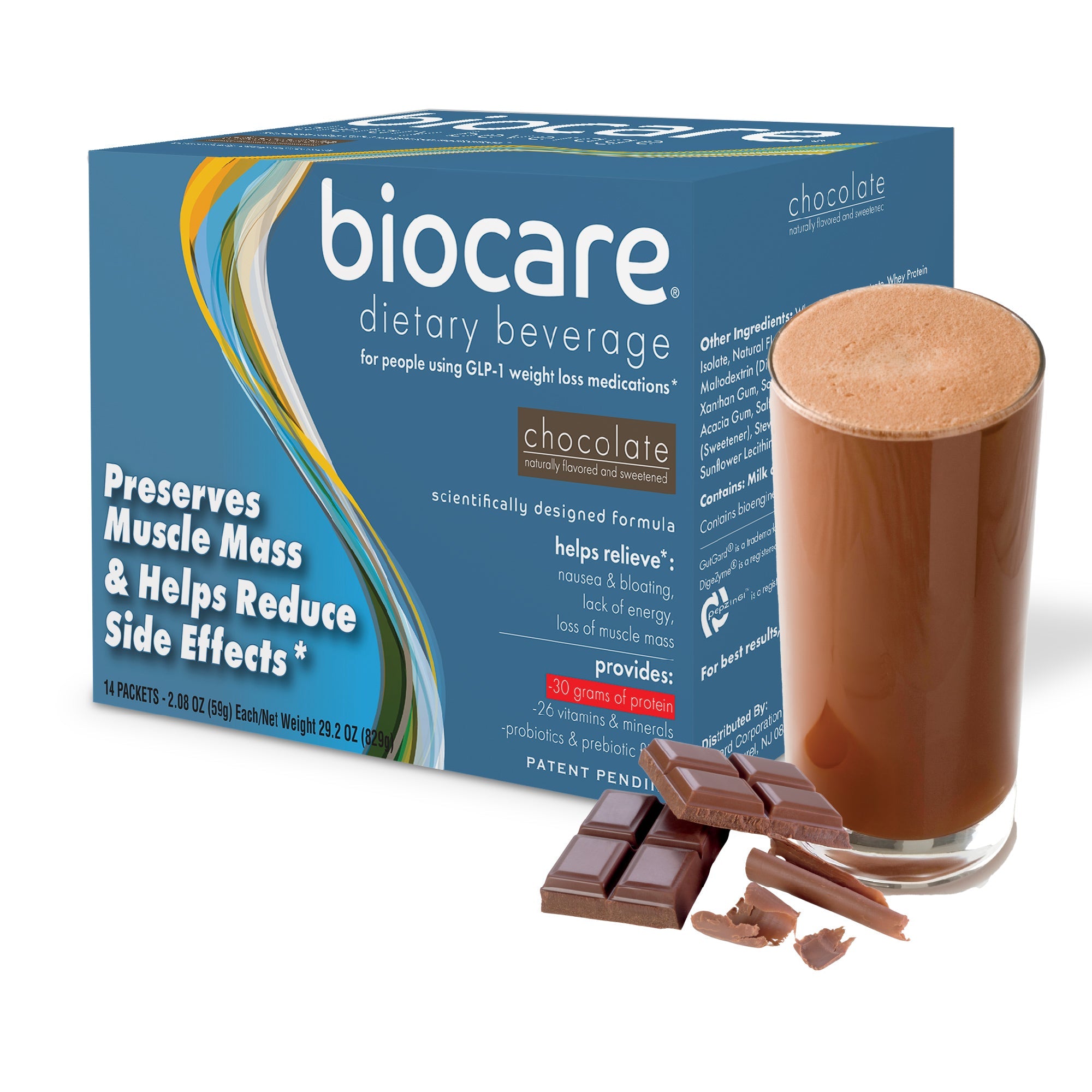 30G Protein Chocolate Biocare Dietary Beverage (14-Servings) by Biocare
