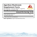 Organic Agarikon Mushroom Powder, 2 grams per scoop by Ascent Nutrition
