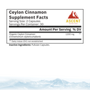 Organic Ceylon Cinnamon, 60 Capsules, 1200 mg by Ascent Nutrition
