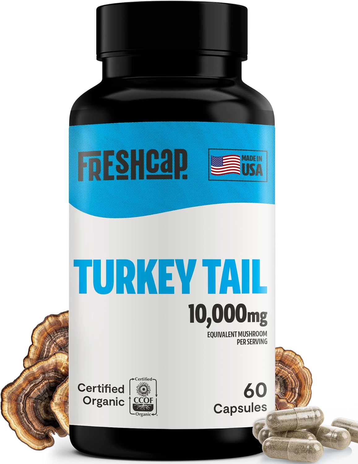 Turkey Tail Mushroom Extract Capsules by FreshCap Mushrooms