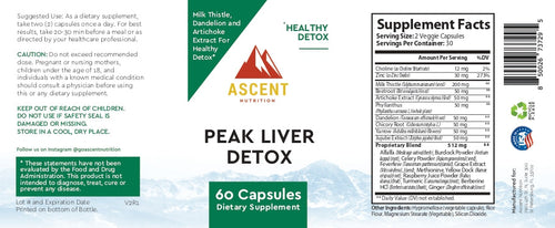 Peak Liver Detox, 60 Capsules, 512 mg by Ascent Nutrition