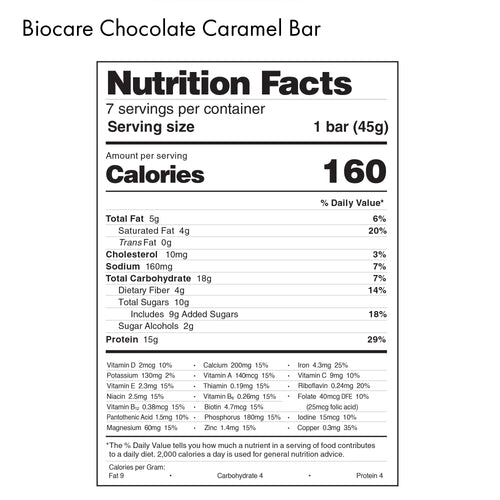 High Protein Chocolate Caramel Bar by Biocare