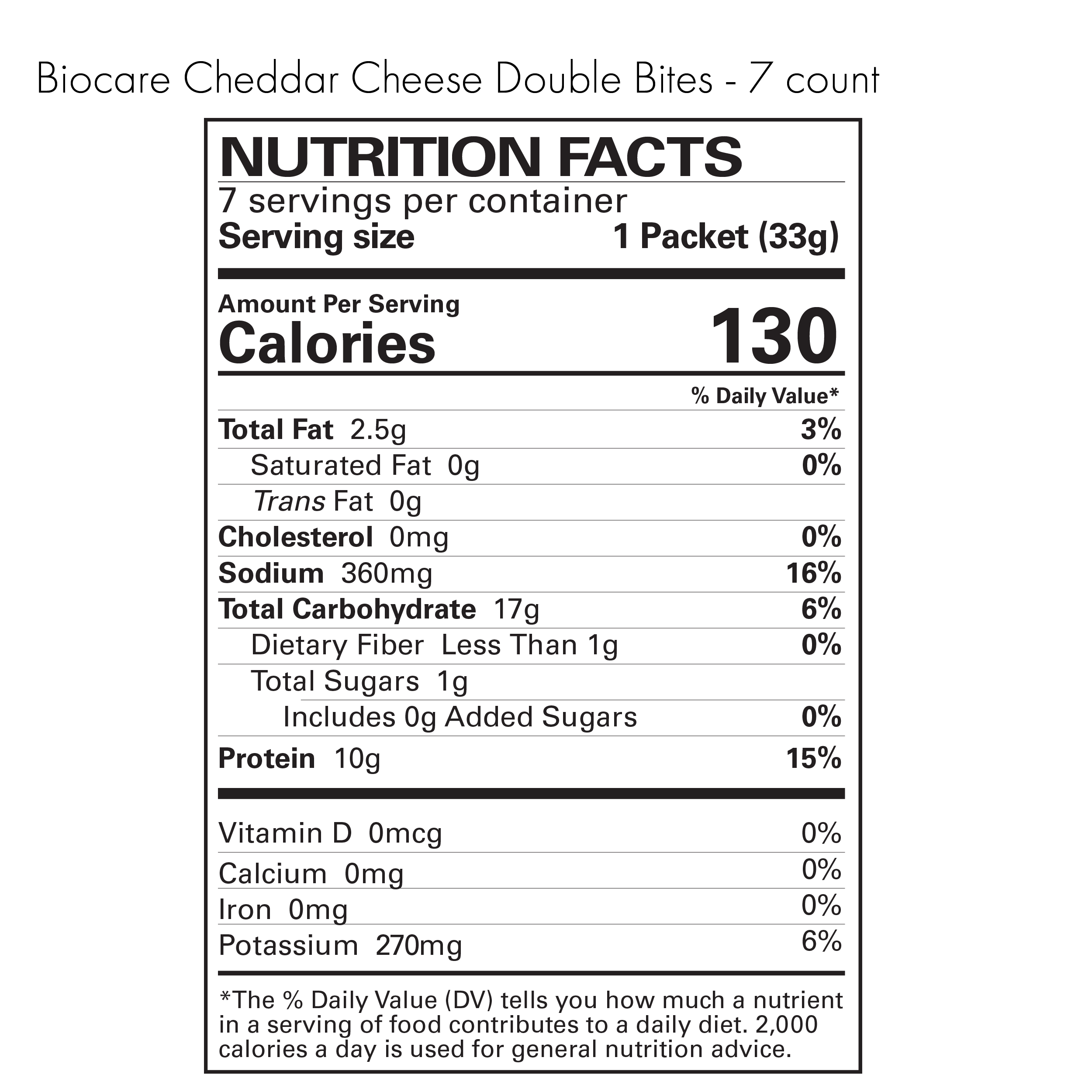 High Protein Cheddar Cheese Double Bites by Biocare