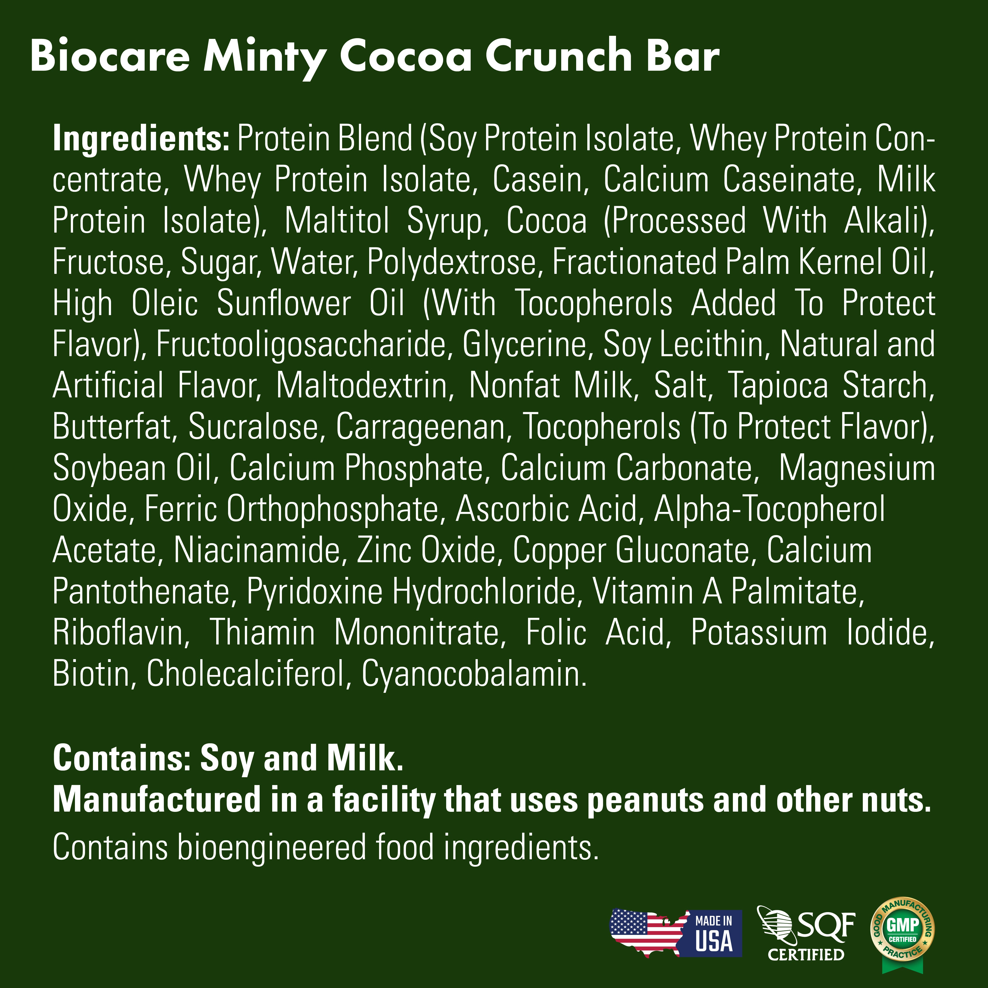 15G Protein Minty Cocoa Crunch Bar by Biocare