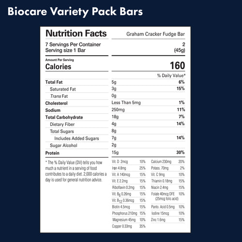 15G Protein Bars Variety Pack (7-Count) by Biocare