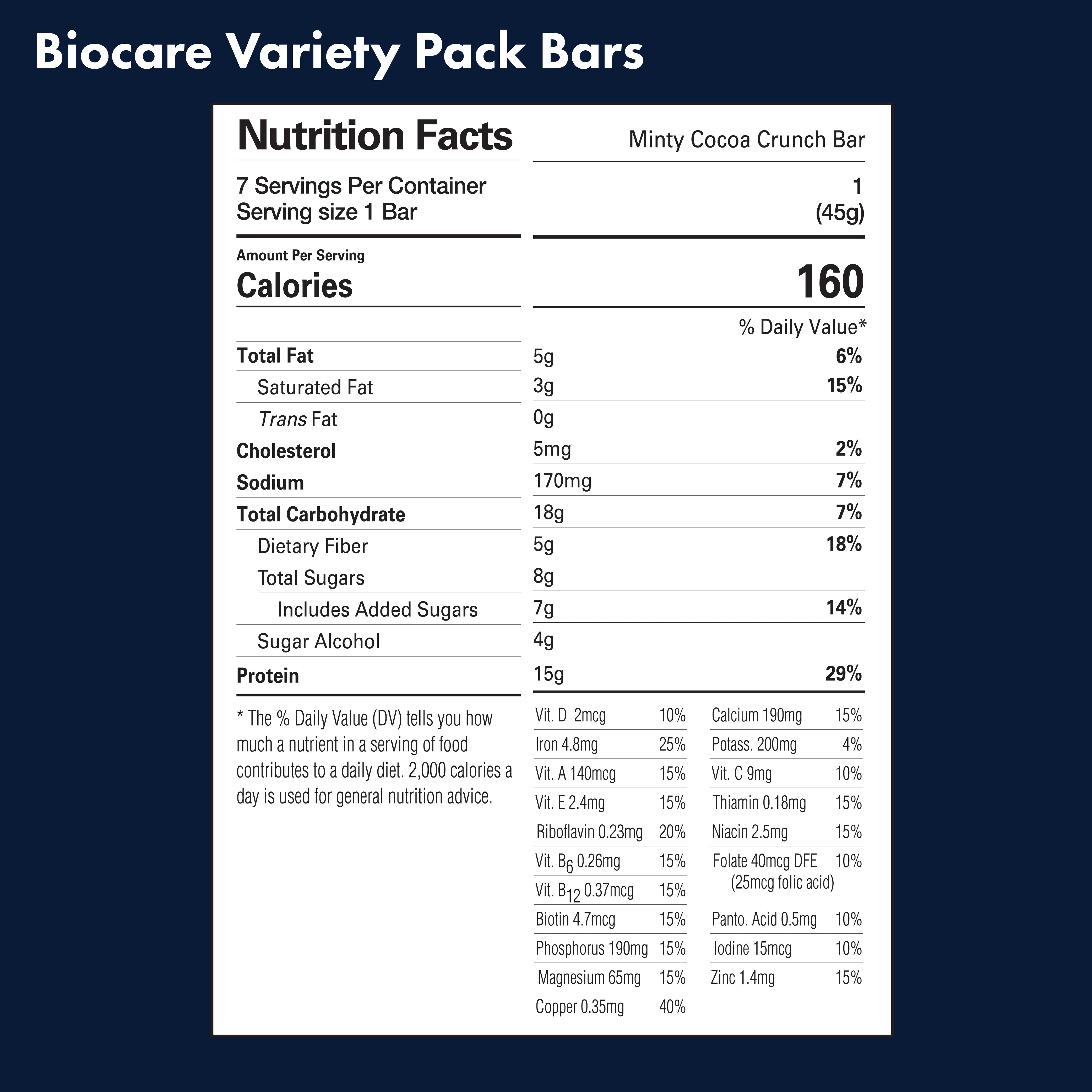 15G Protein Bars Variety Pack (7-Count) by Biocare