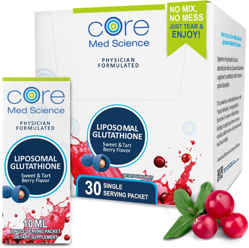 Liquid Liposomal Glutathione Single Serve 30pk - Sweet and Tart Berry Flavor by Core Med Science