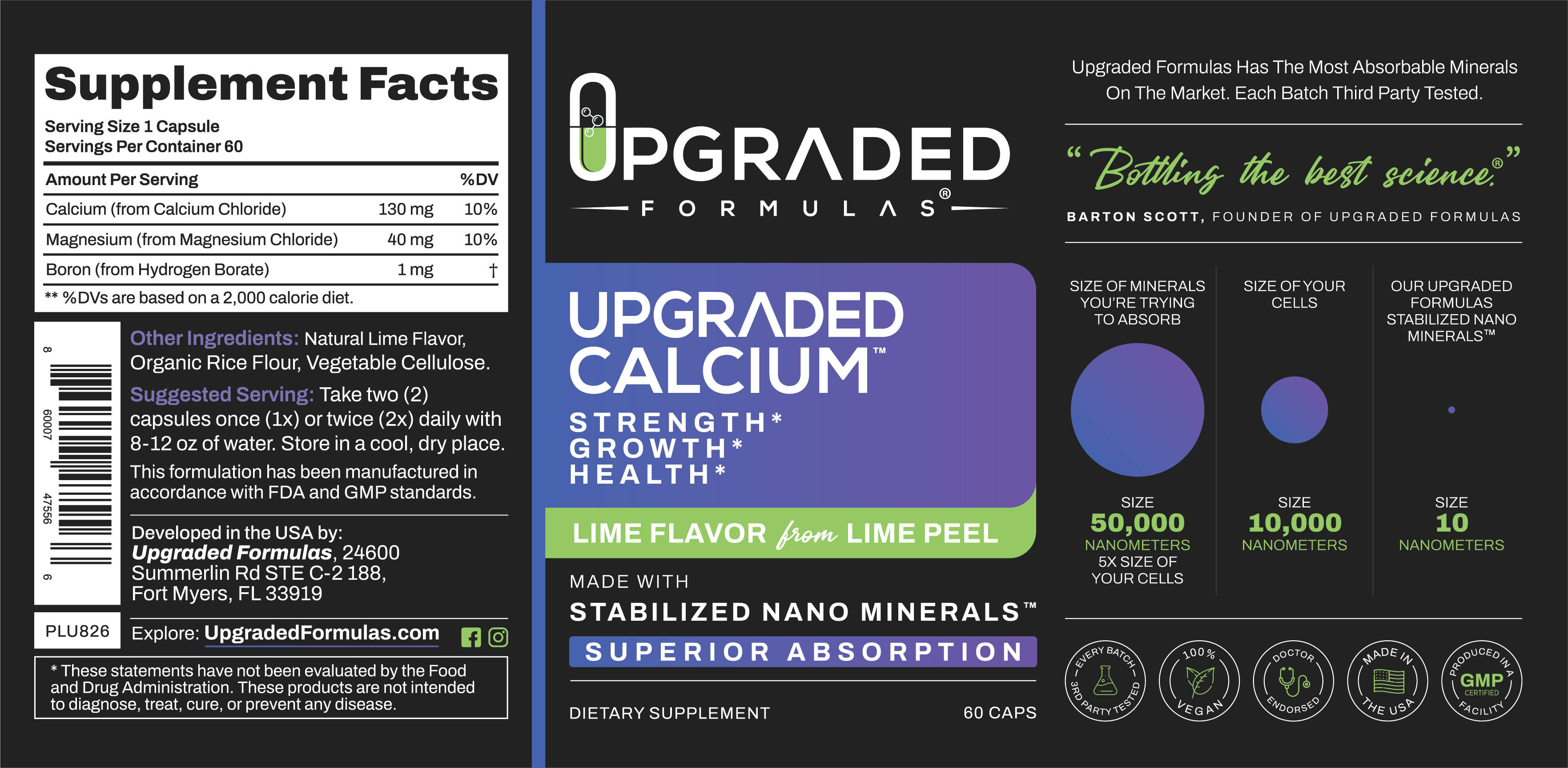 Upgraded Calcium 60 ct Capsules by Upgraded Formulas®