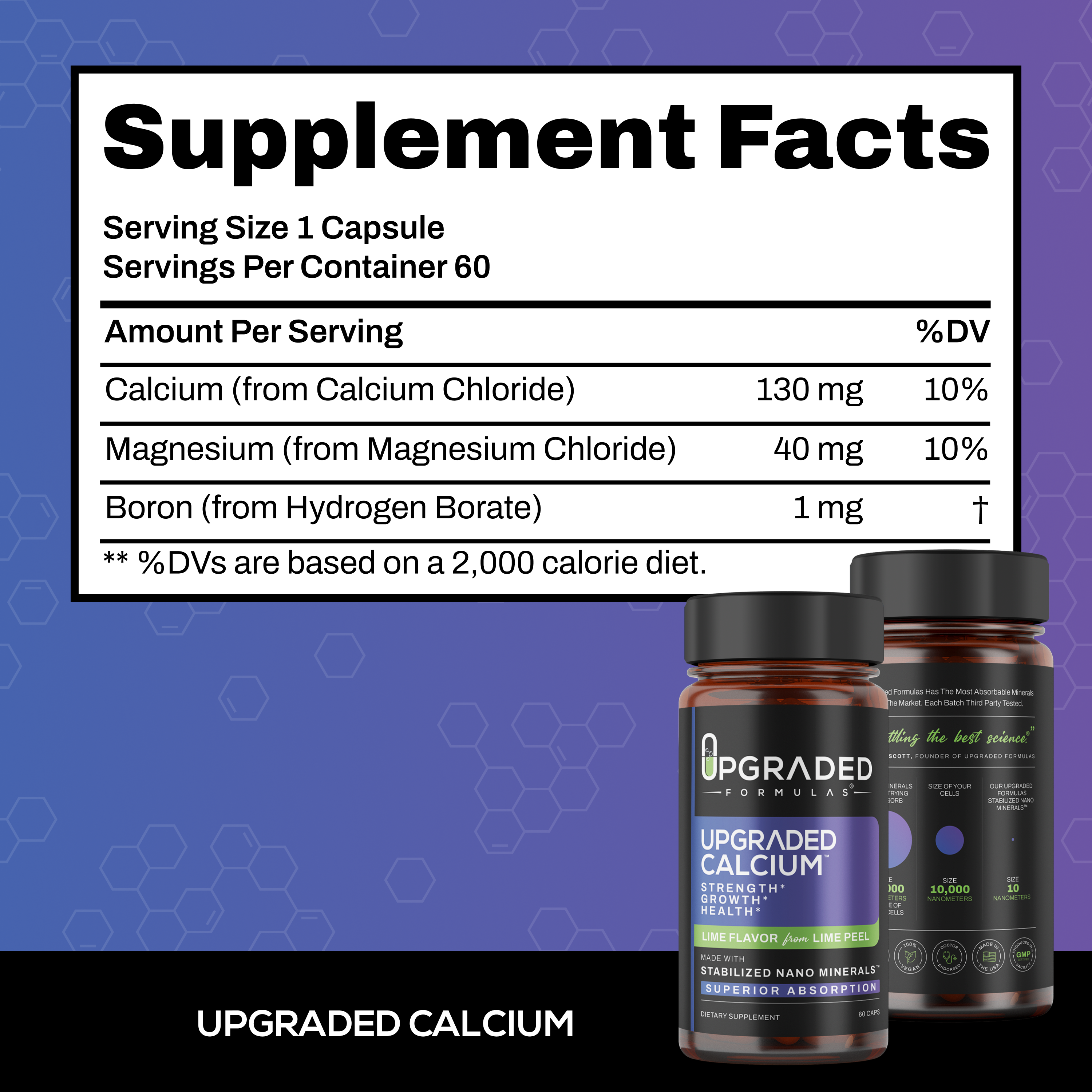 Upgraded Calcium 60 ct Capsules by Upgraded Formulas®