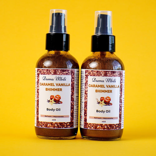 Caramel Vanilla Shimmer Body Oil by Duma Mbili LLC