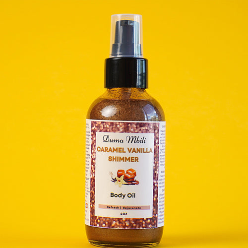 Caramel Vanilla Shimmer Body Oil by Duma Mbili LLC