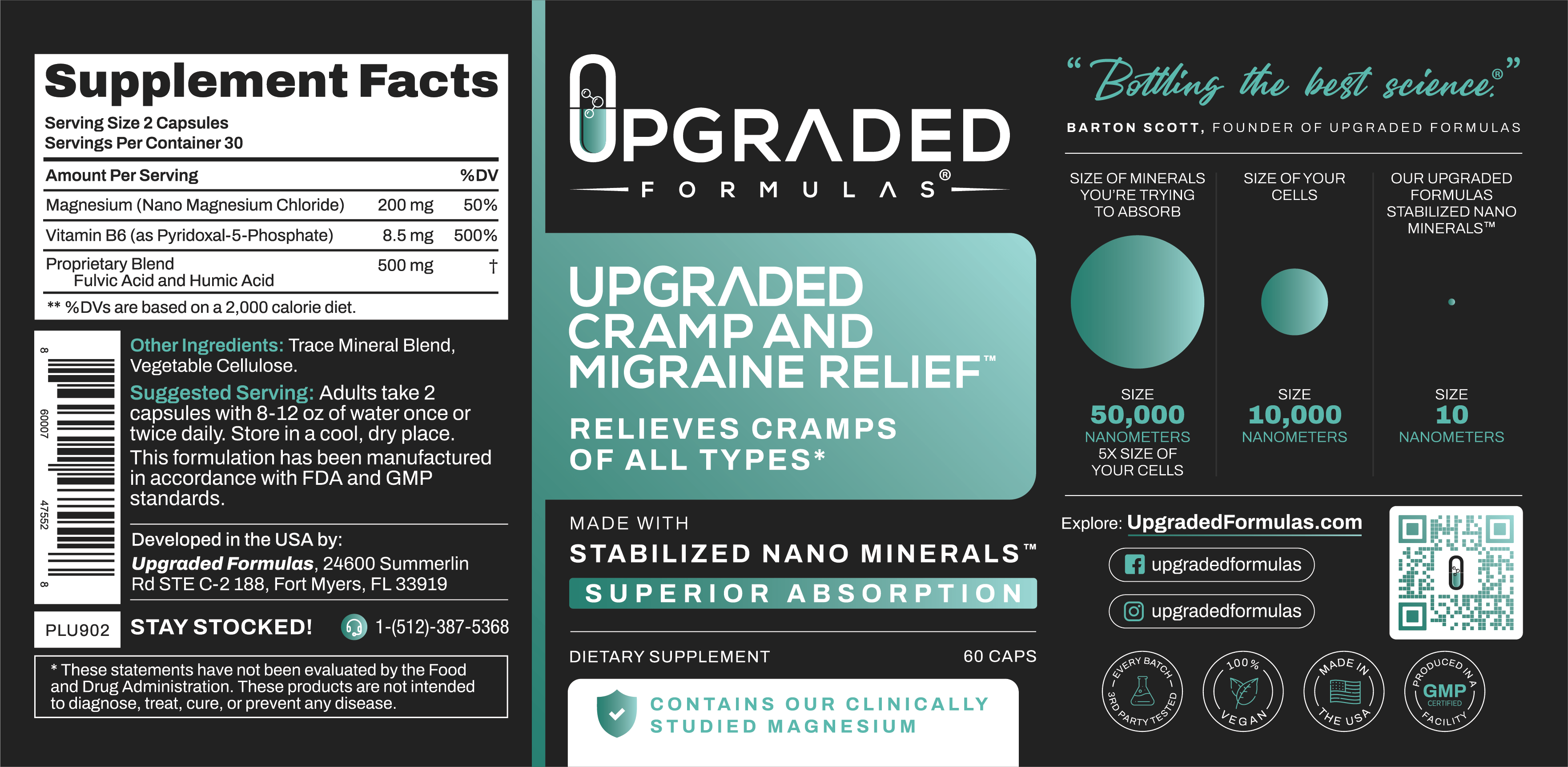 Upgraded Cramp and Migraine Relief by Upgraded Formulas®