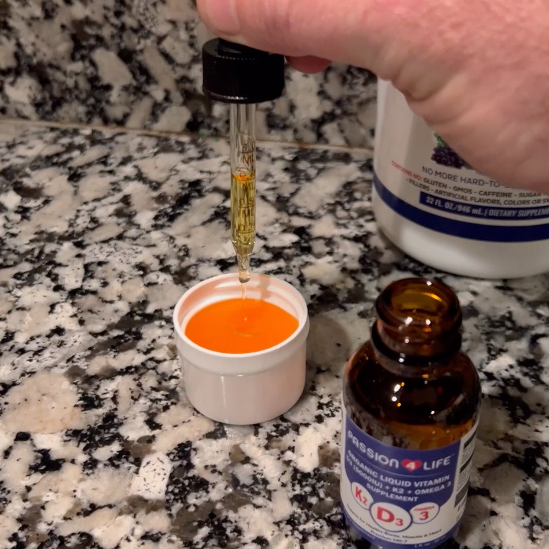 Daily Liquid D3, K2 + Omega 3 Vitamin by Passion 4 Health