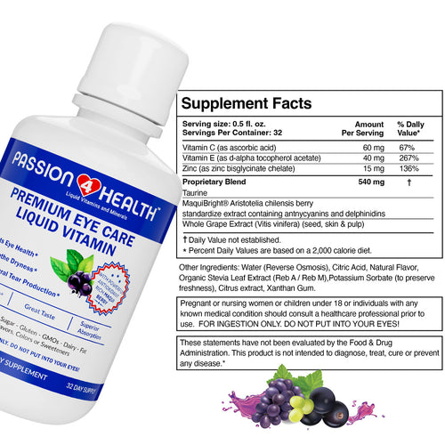 Daily Liquid Eye Care Vitamin by Passion 4 Health