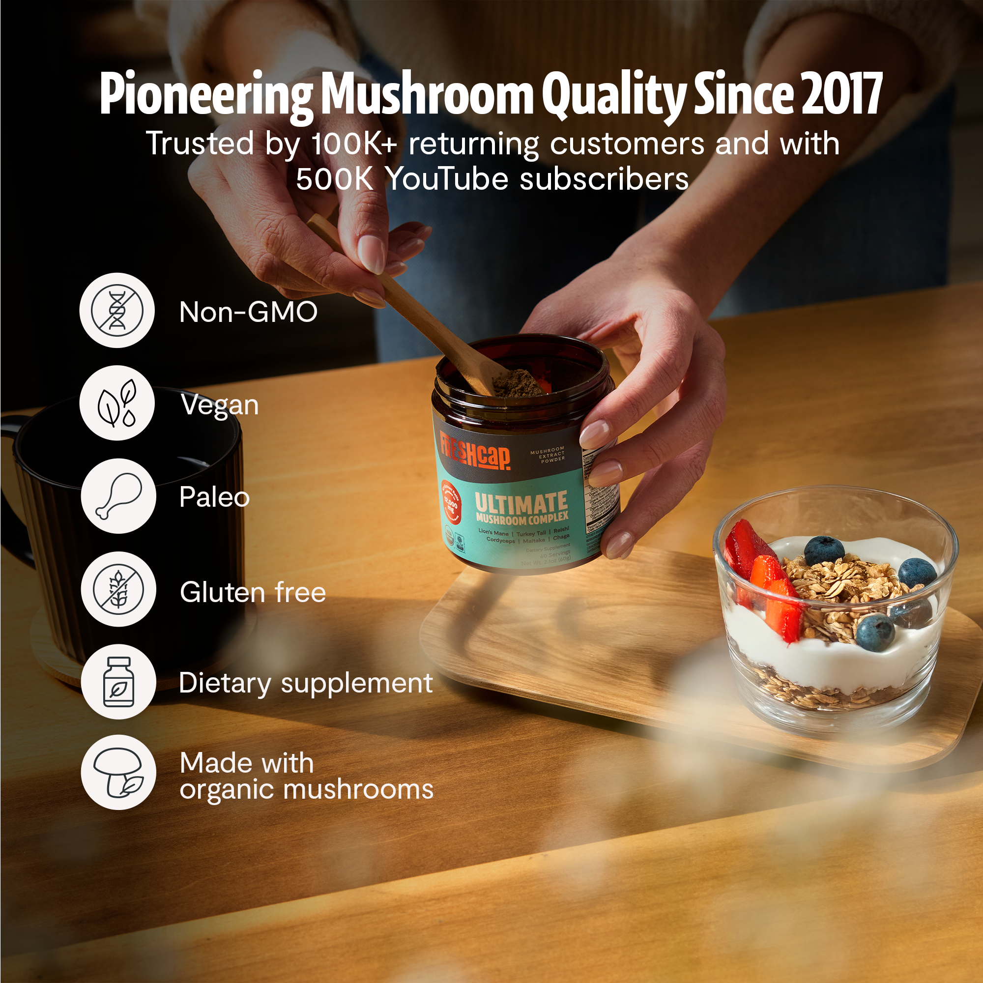 Ultimate Mushroom Complex Powder by FreshCap Mushrooms