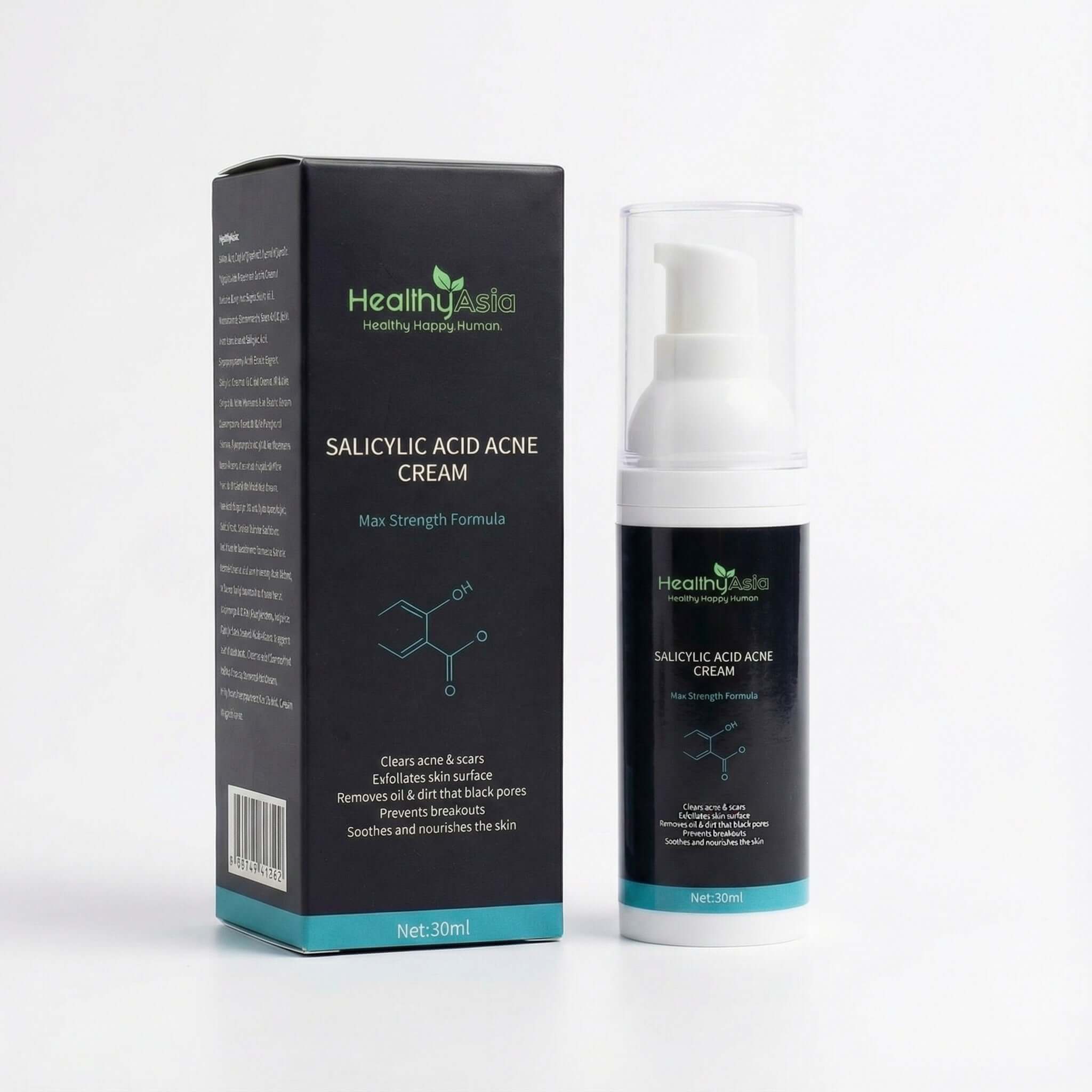 HealthyAsia Black Label Salicylic Acid Acne Cream - Max Strength Formula