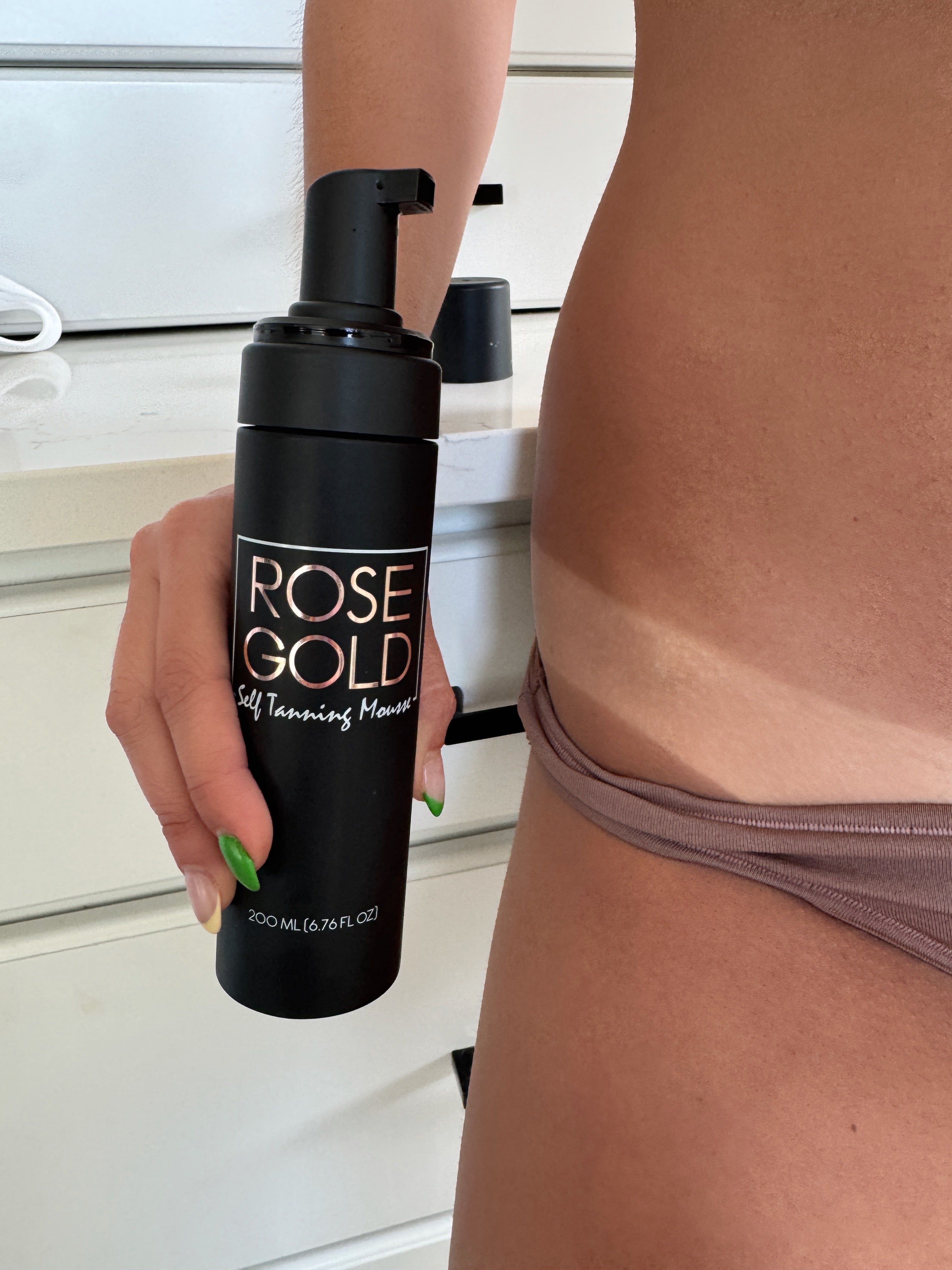 Rapid Rinse Self Tanning Mousse — Dark Neutral Bronze Whipped Foam by Rose Gold Sunless