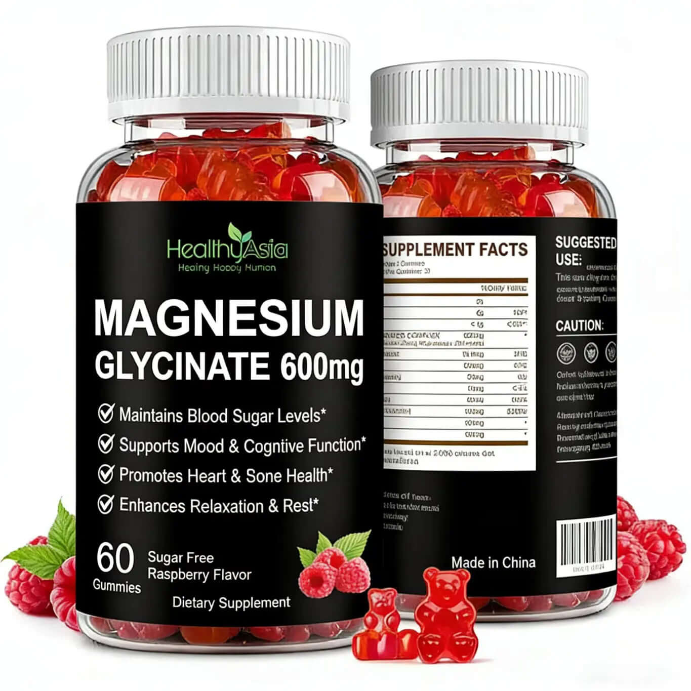 HealthyAsia Black Label Magnesium Glycinate Gummies- 600mg