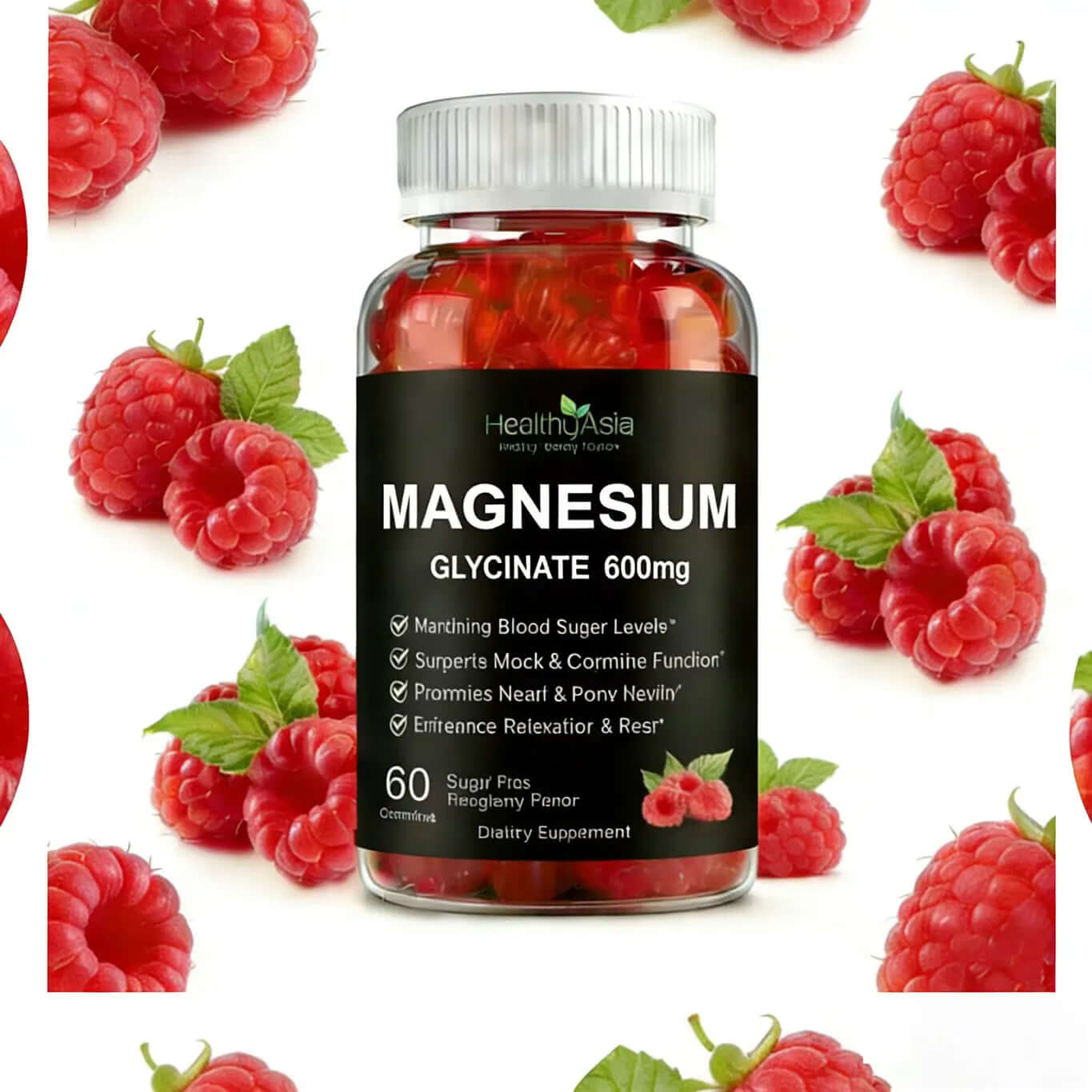 HealthyAsia Black Label Magnesium Glycinate Gummies- 600mg by HealthyAsia