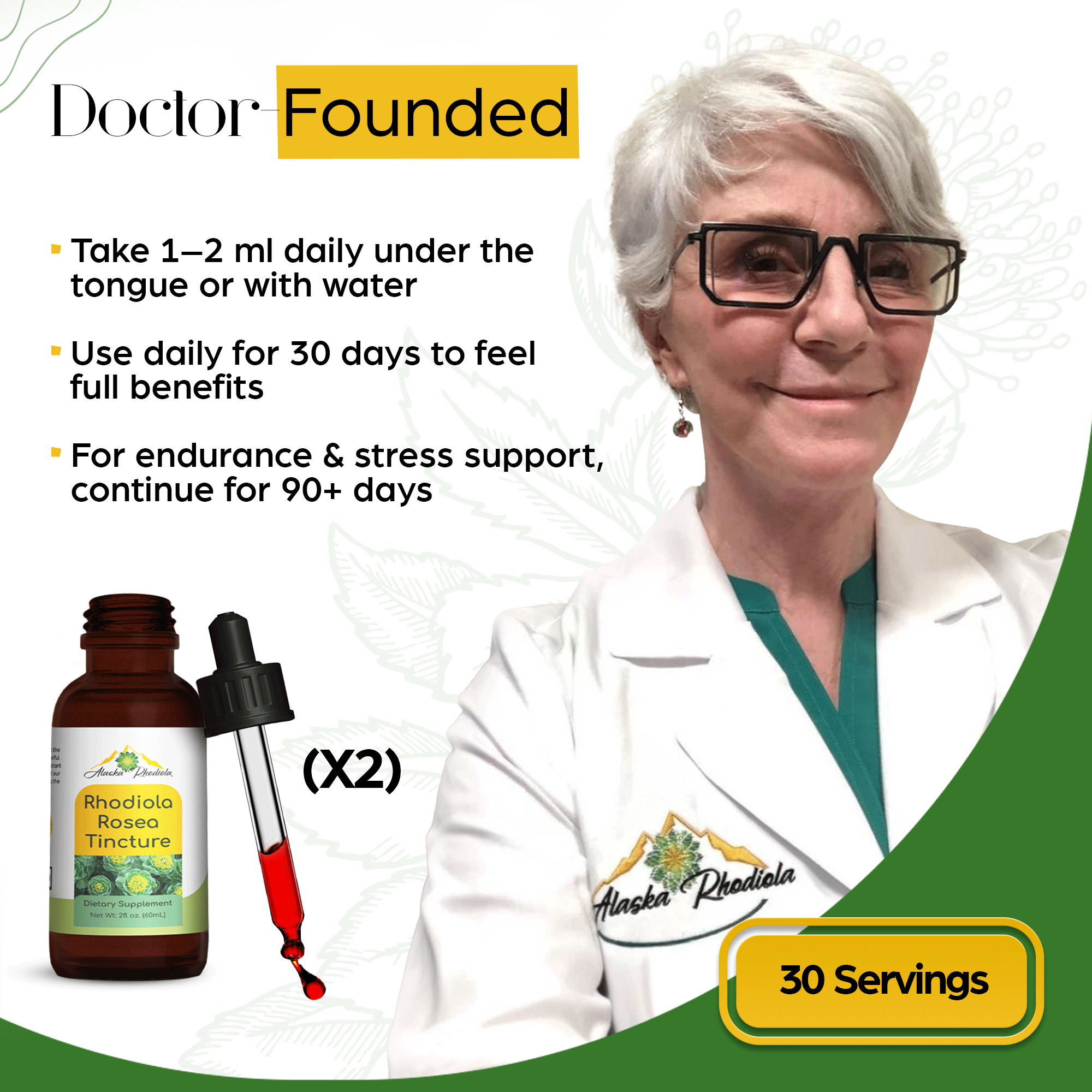 Rhodiola Rosea Tincture – Natural Stress & Energy Support (2 oz) by Alaska Rhodiola