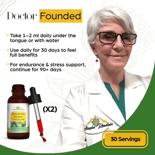 Rhodiola Rosea Tincture – Natural Stress & Energy Support (2 oz) by Alaska Rhodiola