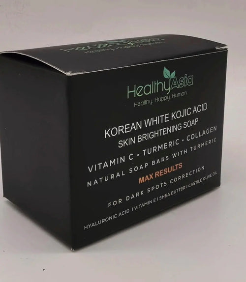 HealthyAsia Black Label Korean White Kojic Acid Skin Brightening Soap - MAX RESULTS Formula by HealthyAsia