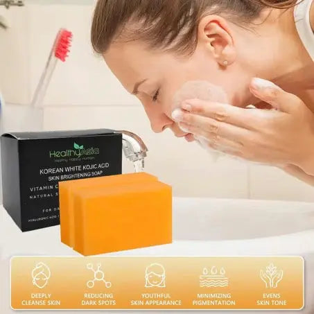 HealthyAsia Black Label Korean White Kojic Acid Skin Brightening Soap - MAX RESULTS Formula