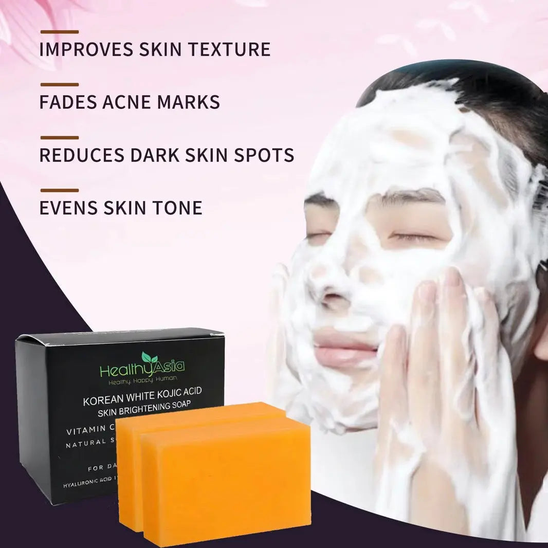 HealthyAsia Black Label Korean White Kojic Acid Skin Brightening Soap - MAX RESULTS Formula by HealthyAsia