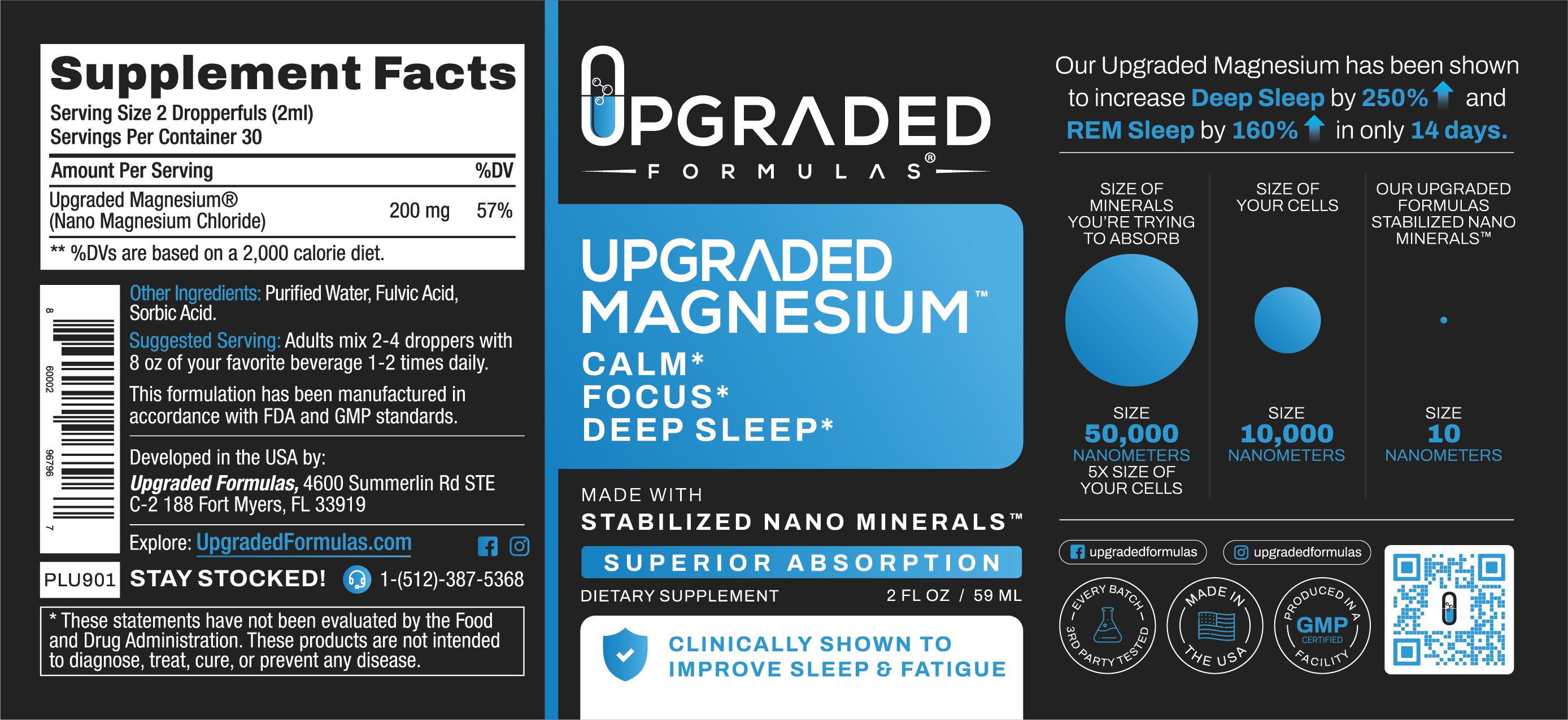 Upgraded Magnesium Liquid: Sleep, Digestion, Calm, Focus by Upgraded Formulas®