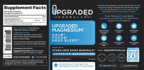Upgraded Magnesium: Clinically Shown To Greatly Improve BOTH REM and Deep Sleep by Upgraded Formulas®