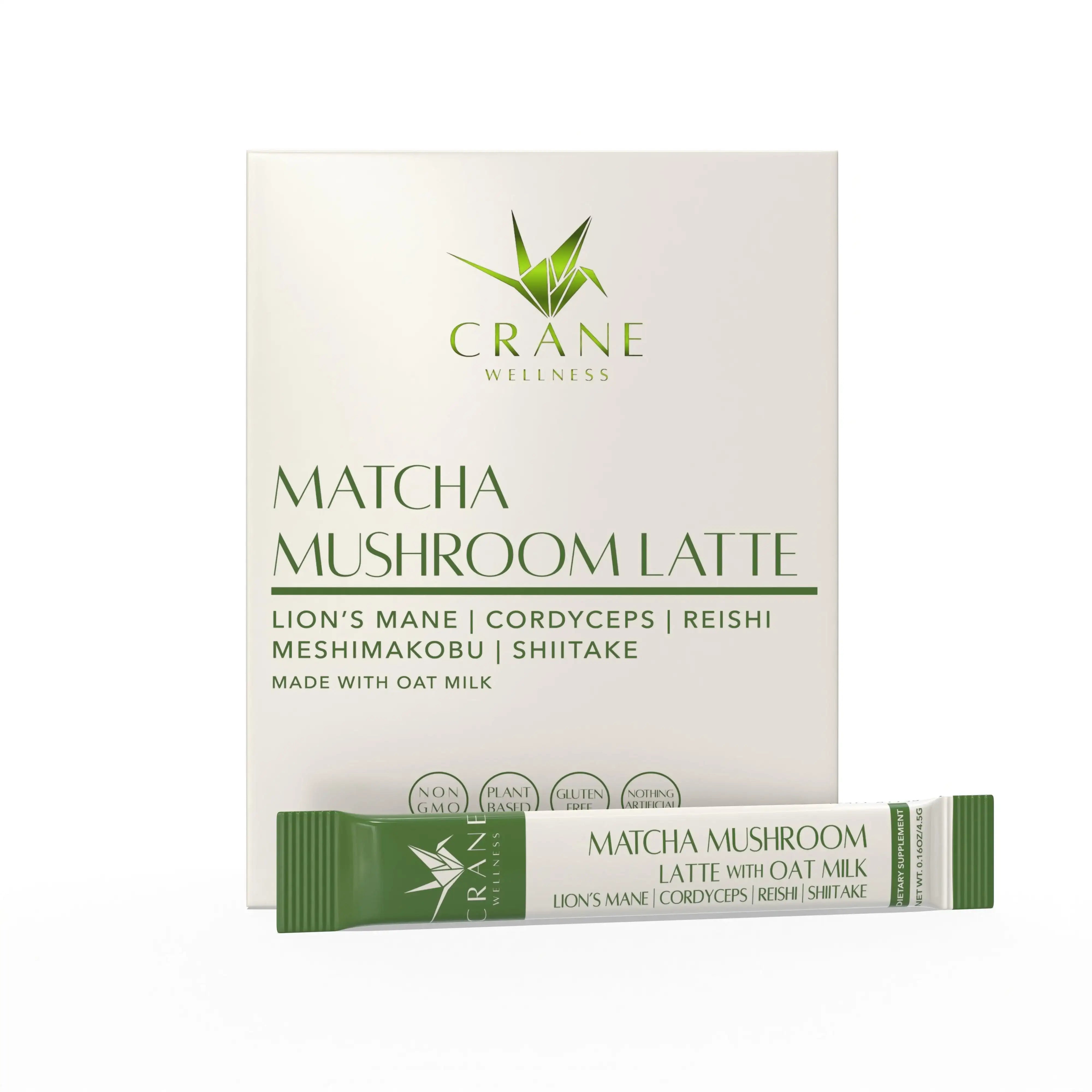 Matcha Mushroom Latte by Crane Wellness