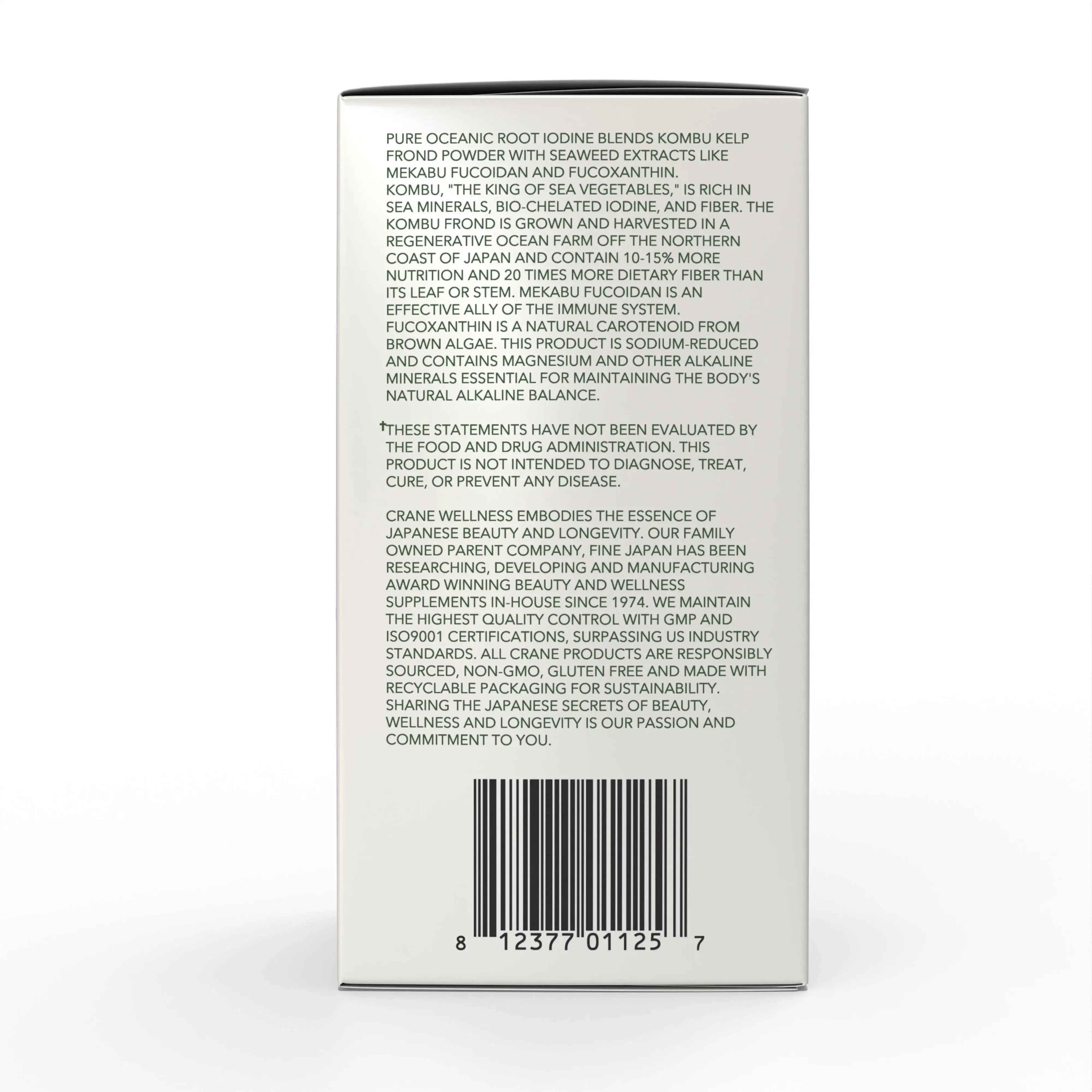 Pure Oceanic Root Iodine Kelp Root Tablets by Crane Wellness