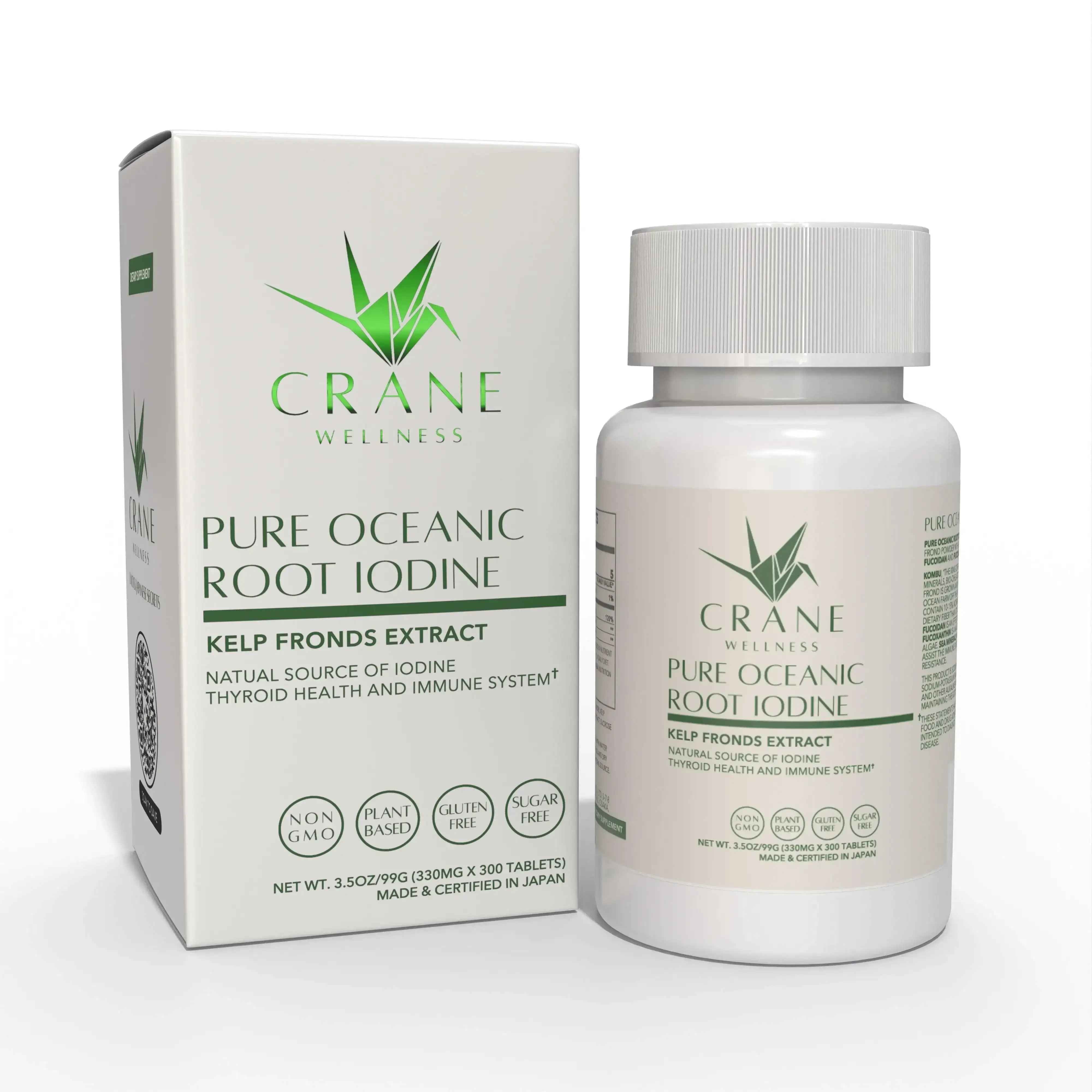 Pure Oceanic Root Iodine Kelp Root Tablets by Crane Wellness
