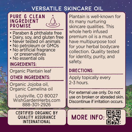 Plantain Oil Calm & Restore by WishGarden Herbs