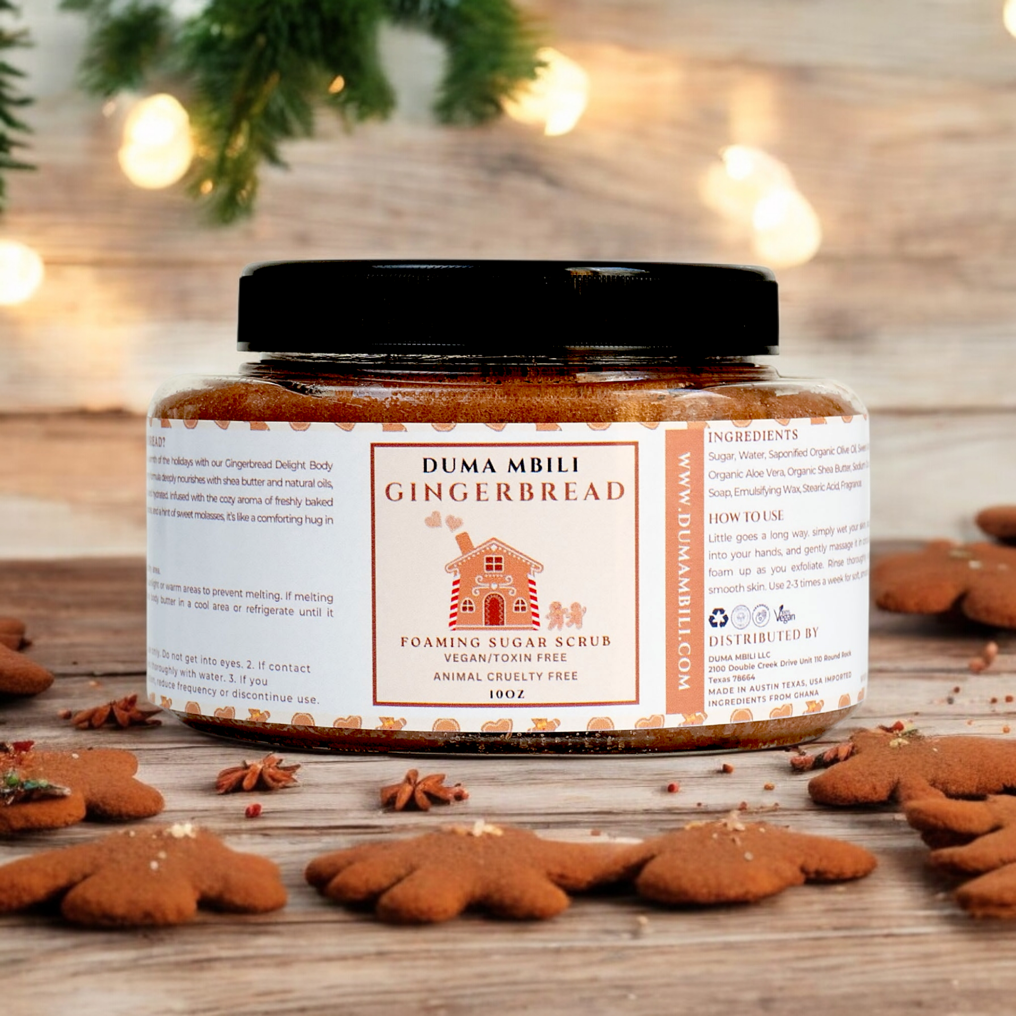Gingerbread Foaming Sugar Scrub by Duma Mbili LLC