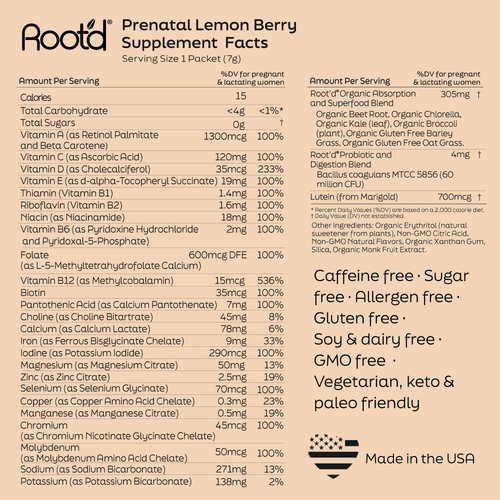 Essential Prenatal Nutrition + Electrolytes by Root'd