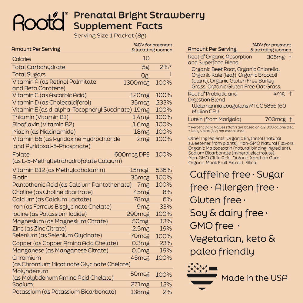 Essential Prenatal Nutrition + Electrolytes by Root'd