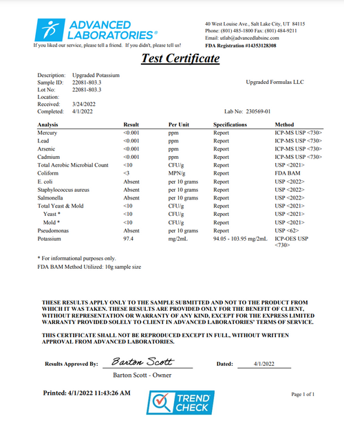 Upgraded Potassium 8 oz by Upgraded Formulas®