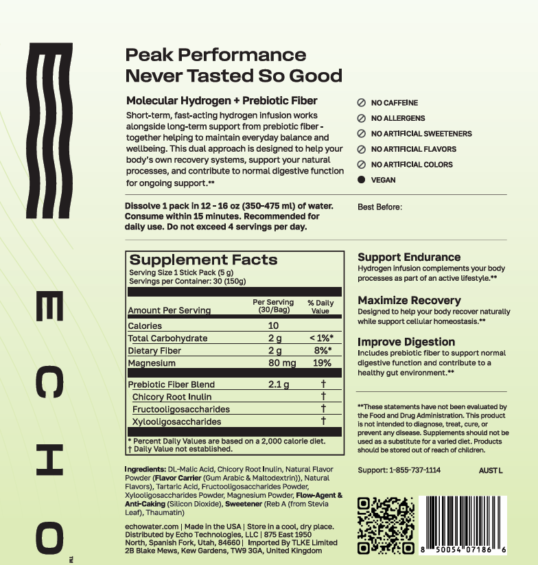 Hydrogen Prebiotic Stick Pack (30-pack) by Echo Water