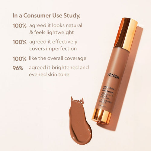Super Serum Silk Natural Glow Hydrating Peptide Foundation for Radiant Skin by YENSA