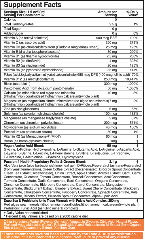 Daily Liquid Multivitamins + Minerals by Passion 4 Health