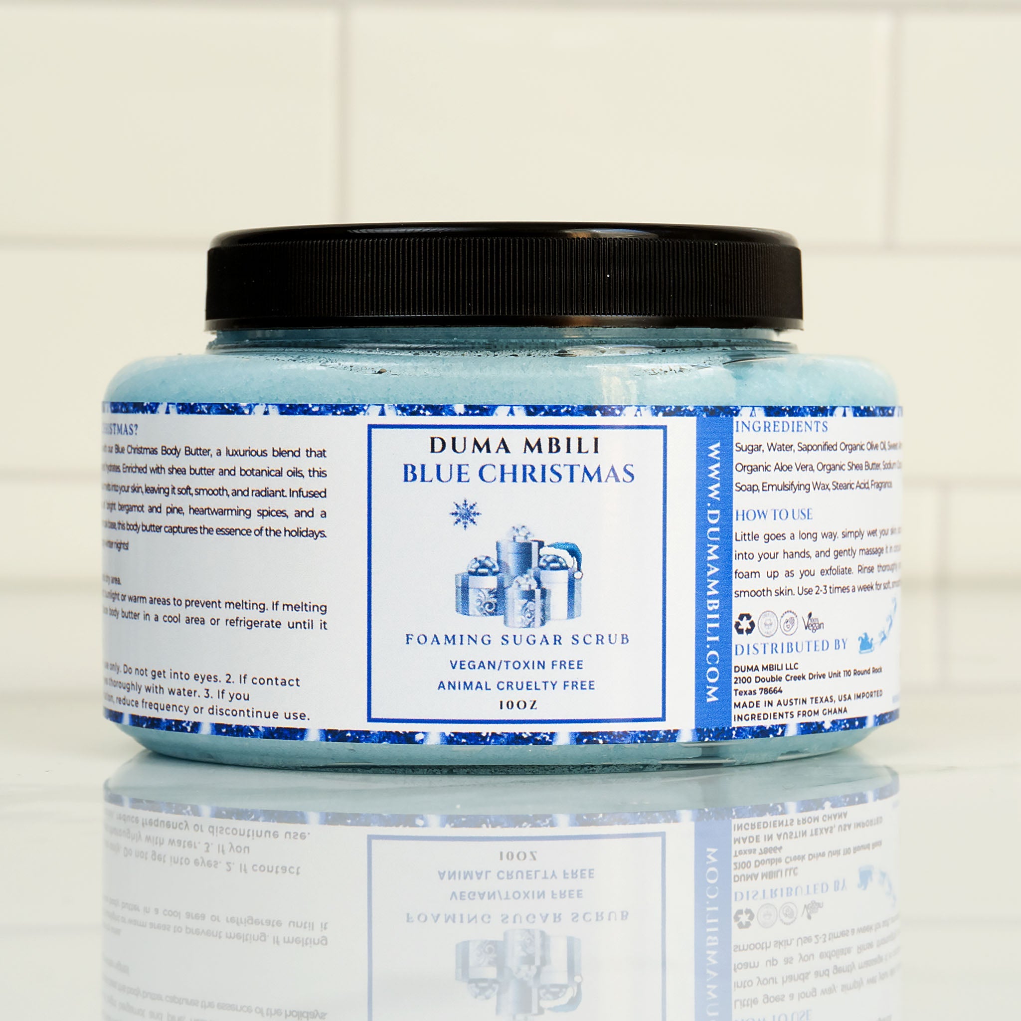 Blue Christmas Foaming Sugar Scrub by Duma Mbili LLC